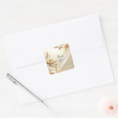 Autocollant Fleurs Blanches et Dorées (Enveloppe)