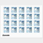 Autocollant Fleurs Bleues et Perles (Feuille)