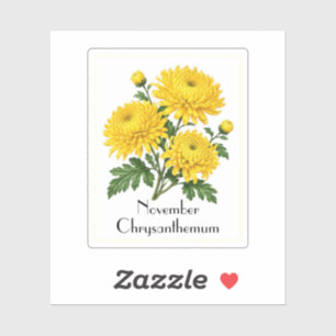 Autocollant Fleurs De Chrysanthème De Novembre