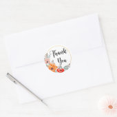 Autocollant Fleurs de Pavot Merci (Enveloppe)