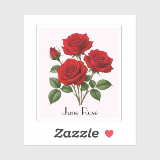 Autocollant Fleurs de Rose de Juin (Feuille)