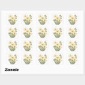 Autocollant Fleurs Jaunes Peintes à la Main (Feuille)
