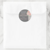 Autocollant Fleurs Pot Mason Gris Rose Baby Shower (Sac)