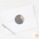 Autocollant Fleurs Pot Mason Gris Rose Baby Shower (Enveloppe)