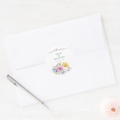Autocollant Fleurs Rose Pêche Jaune (Enveloppe)