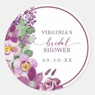 Autocollant Fleurs Violettes pour Baby Shower de M