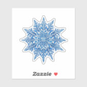 Autocollant Flocon de Neige Bleu Glacé (Feuille)