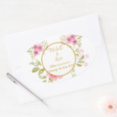 Autocollant floral à anemone rose Aquarelle (Enveloppe)
