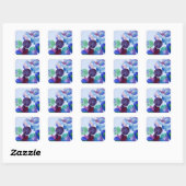 Autocollant floral aquarelle abstrait (Feuille)