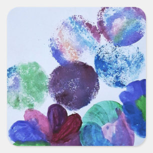 Autocollant floral aquarelle abstrait