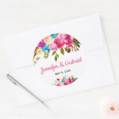 Autocollant floral aquarelle rose frais de printem (Enveloppe)