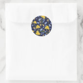 Autocollant floral bleu et jaune (Sac)
