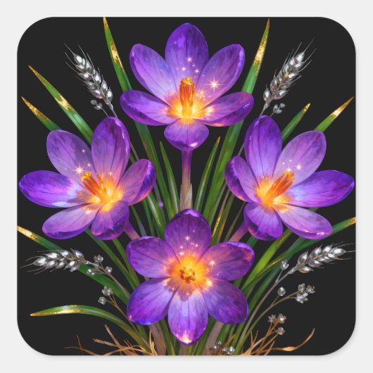 Autocollant floral Crocus Violet (Devant)