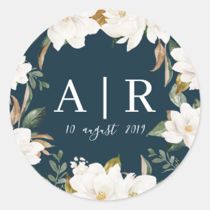 autocollant floral de mariage de belle magnolia