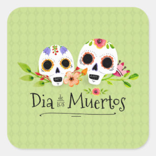 Autocollant floral de Skulls Dia de Muertos de