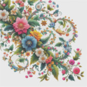 Autocollant floral du coin (Devant)