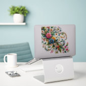 Autocollant floral du coin (Ordinateur portable sur le bureau)