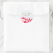 Autocollant floral en aquarelle rose de magnolia r (Sac)