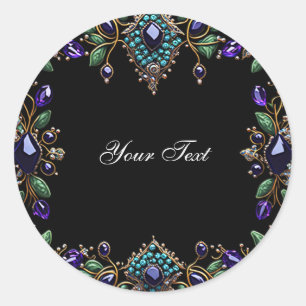 Autocollant floral en pierre précieuse