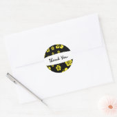 Autocollant floral jaune et noir Hibiscus (Enveloppe)