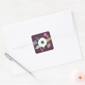 Autocollant Floral Love Valentine's Day - Plum (Enveloppe)