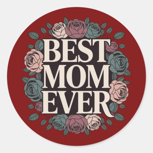 Autocollant Floral Meilleure Maman (Devant)