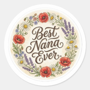 Autocollant floral Meilleure Nana Incroyable Fleur