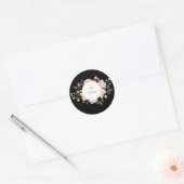 Autocollant floral noir personnalisable (Enveloppe)