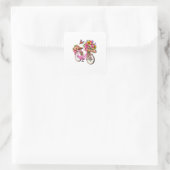 Autocollant Floral « Optimisme » – Vélo Rose Fleur (Sac)