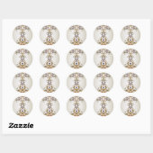 Autocollant floral or blanc (Feuille)