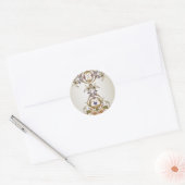 Autocollant floral or blanc (Enveloppe)
