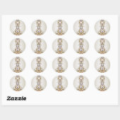 Autocollant floral or blanc (Feuille)