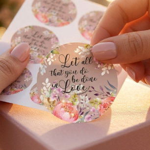 Autocollant floral « Que tout ce que vous faites s
