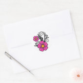 Autocollant floral rose (Enveloppe)