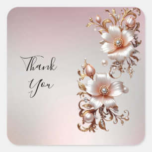 Autocollant floral rose décoratif