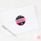 Autocollant floral rose et noir Hibiscus (Enveloppe)