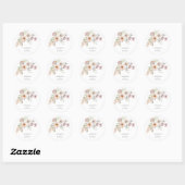 Autocollant floral rose mariage (Feuille)