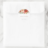 Autocollant floral rouge et roux (Sac)