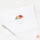 Autocollant floral rouge et roux (Enveloppe)