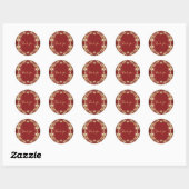 Autocollant floral rouge or moderne (Feuille)