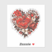 Autocollant floral Valentine (Feuille)