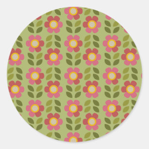 Autocollant floral vert et rose - Bloom & Stick