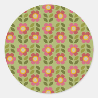 Autocollant floral vert et rose - Bloom & Stick