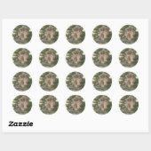 Autocollant floral vintage (Feuille)
