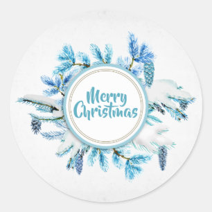 Autocollant floral vintage des vacances de Noël