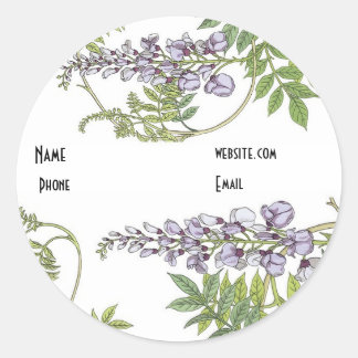 Autocollant Floral Vintage Lavande Blanc