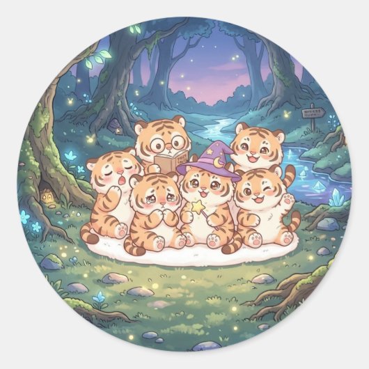 Autocollant Forêt Enchantée du Tigre (Devant)