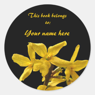 Autocollant Forsythia Bookplate