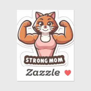 Autocollant Forte Mère de Chat de Gym