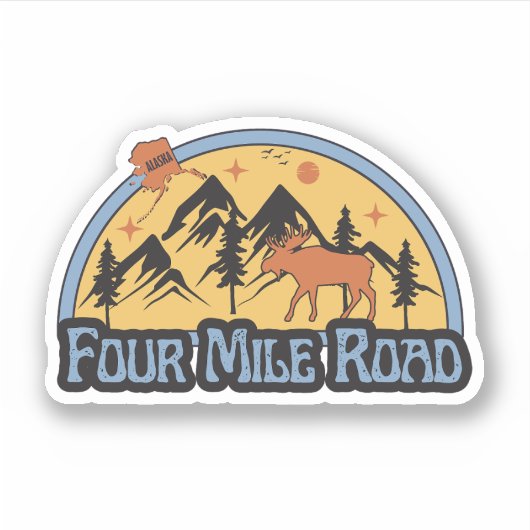 Autocollant Four Mile Road, Alaska (Devant)